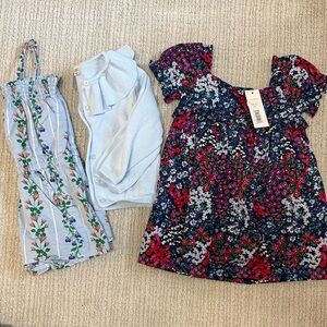 Janie and Jack girls bundle, romper, cardigan and dress